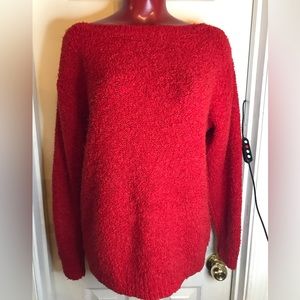 VINTAGE COLLECTABLES RED TEXTURED SWEATER - SIZE M MEDIUM